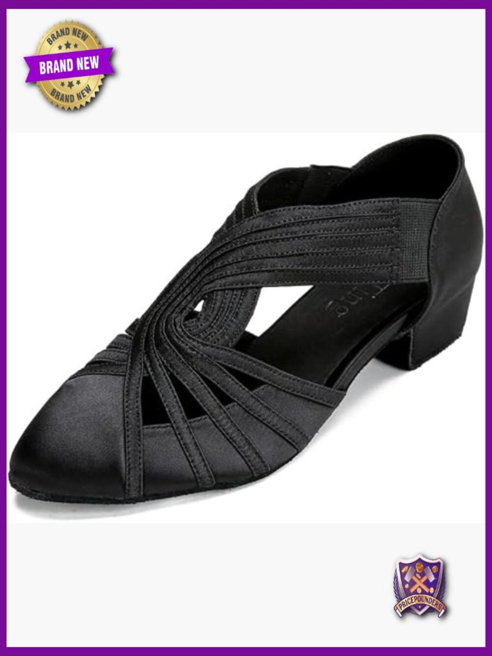 Women's Latin Ballroom Salsa Dance Shoes Closed Toe Suede Sole Low Heel